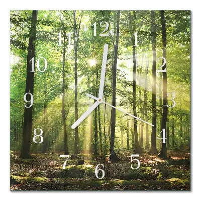 Wanduhr mit motiv quadratisch Waldnatur