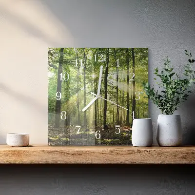 Wanduhr mit motiv quadratisch Waldnatur