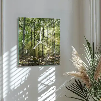 Wanduhr mit motiv quadratisch Waldnatur