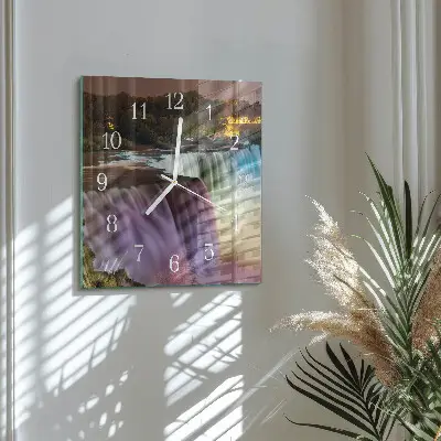 Quadratische wanduhr modern Wasserfall