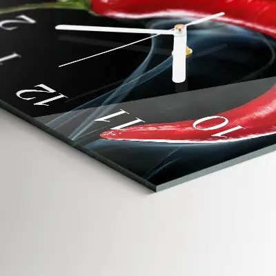 Moderne wanduhr quadratisch Chili-Pfeffer