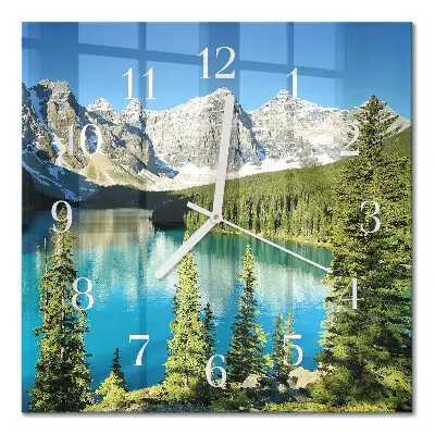 Quadratische wanduhr Berglandschaft