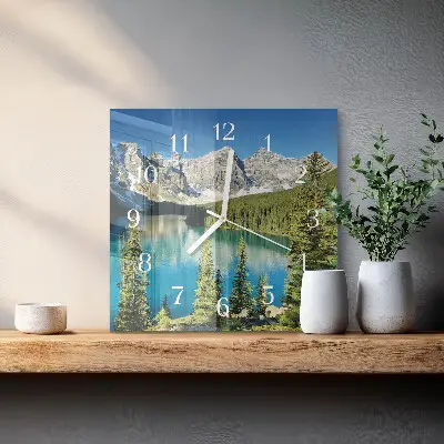 Quadratische wanduhr Berglandschaft