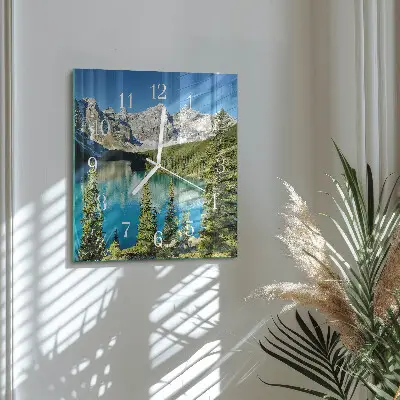 Quadratische wanduhr Berglandschaft