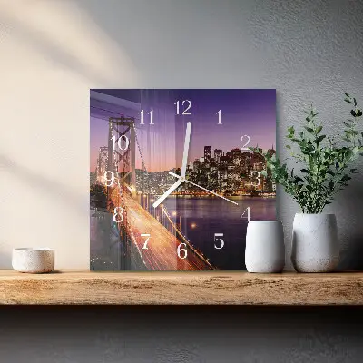 Quadratische wanduhr modern Stadt der Brücken