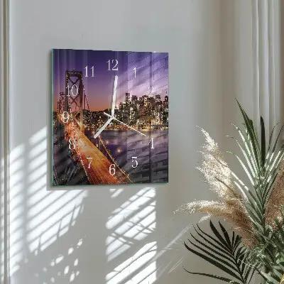 Quadratische wanduhr modern Stadt der Brücken