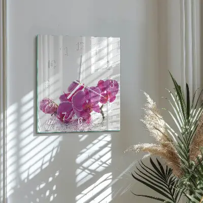 Wanduhr mit motiv quadratisch Orchidee