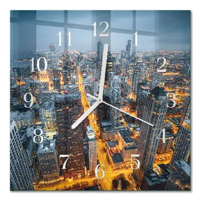 Moderne wanduhr quadratisch Nachtstadt