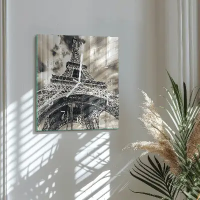 Glasuhr quadratisch Eiffelturm