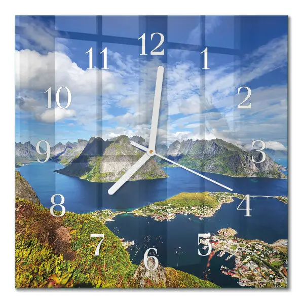 Moderne wanduhr quadratisch Gebirge
