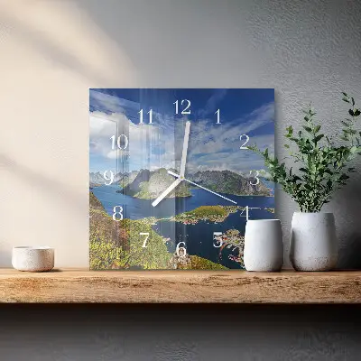 Moderne wanduhr quadratisch Gebirge