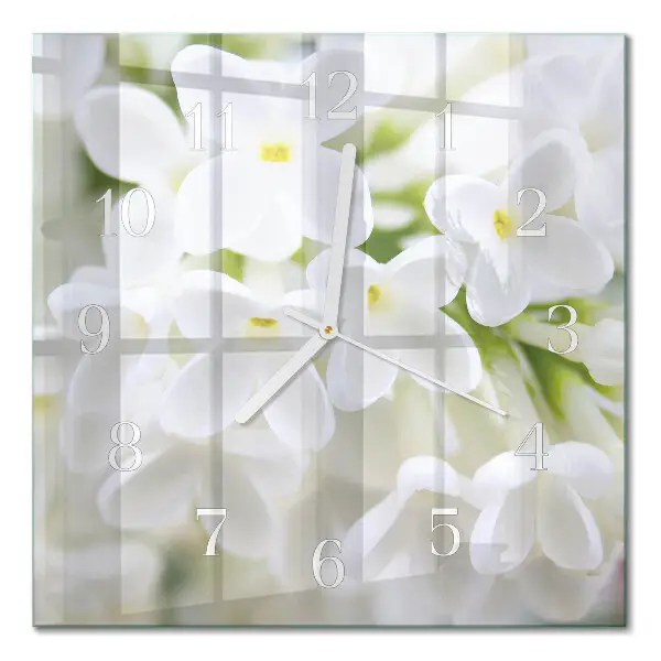 Quadratische wanduhr modern Blumen