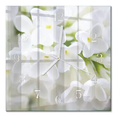 Quadratische wanduhr modern Blumen