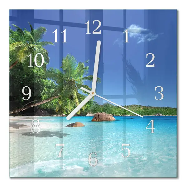Wanduhr mit motiv quadratisch Palm Island