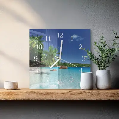Wanduhr mit motiv quadratisch Palm Island