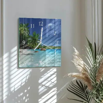 Wanduhr mit motiv quadratisch Palm Island