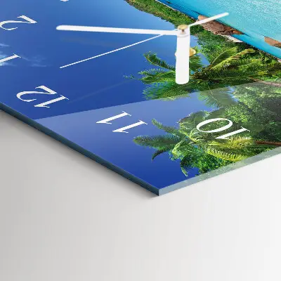 Wanduhr mit motiv quadratisch Palm Island
