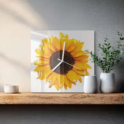 Wanduhr mit motiv quadratisch Sonnenblume