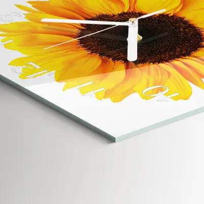Wanduhr mit motiv quadratisch Sonnenblume