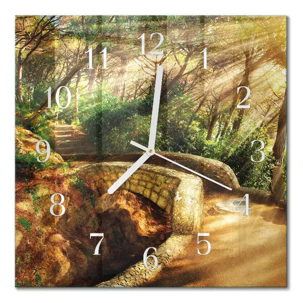 Quadratische wanduhr Waldbrücke