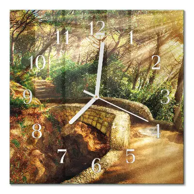Quadratische wanduhr Waldbrücke