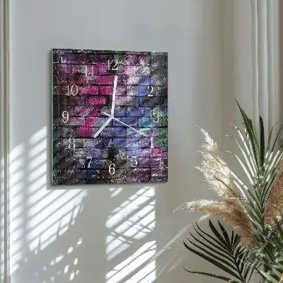 Glasuhr quadratisch Ziegel