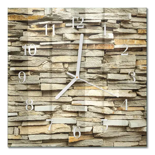 Quadratische wanduhr modern Steine