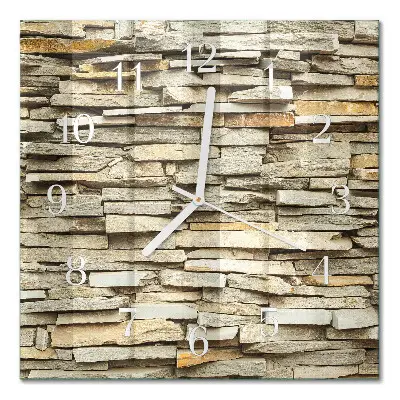 Quadratische wanduhr modern Steine