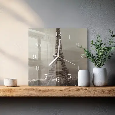 Glasuhr quadratisch Eiffelturm