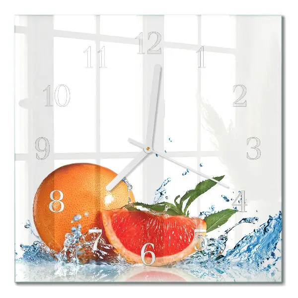 Quadratische wanduhr modern Grapefruit