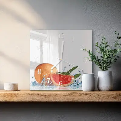Quadratische wanduhr modern Grapefruit