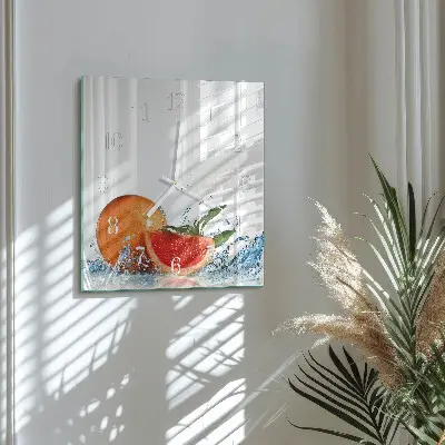 Quadratische wanduhr modern Grapefruit