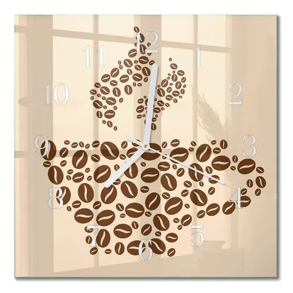 Wanduhr mit motiv quadratisch Kaffee