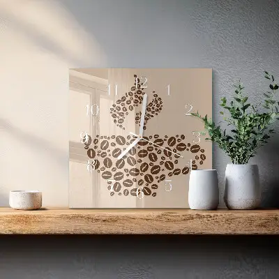 Wanduhr mit motiv quadratisch Kaffee