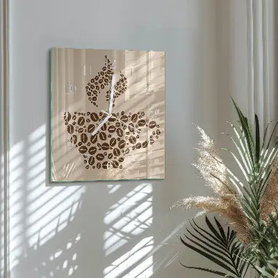Wanduhr mit motiv quadratisch Kaffee