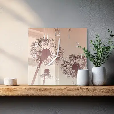 Moderne wanduhr quadratisch Löwenzahn