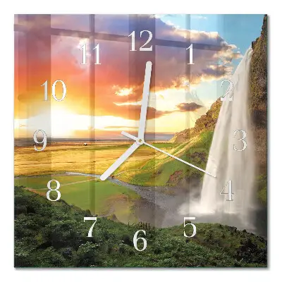 Quadratische wanduhr Wasserfall