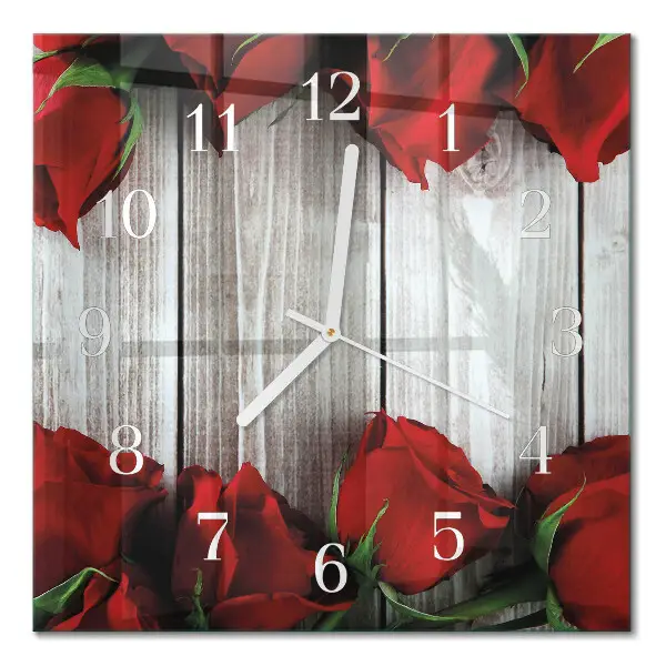 Quadratische wanduhr modern Rosentabletten
