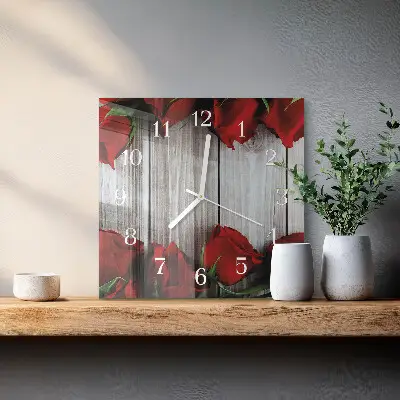 Quadratische wanduhr modern Rosentabletten