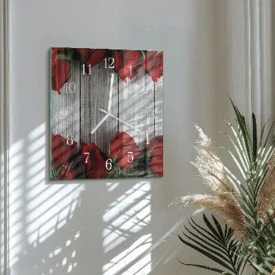 Quadratische wanduhr modern Rosentabletten