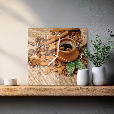 Wanduhr mit motiv quadratisch Zimtmandeln