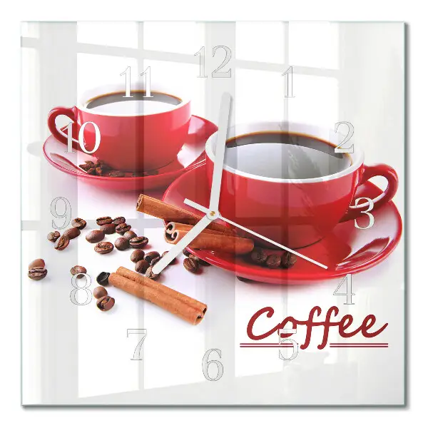 Glasuhr quadratisch Eine Tasse Kaffee