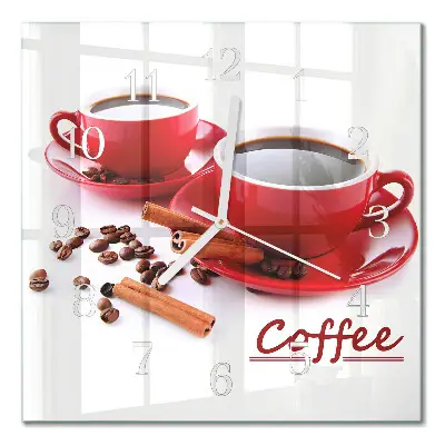 Glasuhr quadratisch Eine Tasse Kaffee