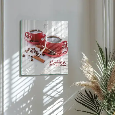 Glasuhr quadratisch Eine Tasse Kaffee
