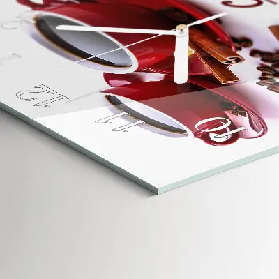 Glasuhr quadratisch Eine Tasse Kaffee