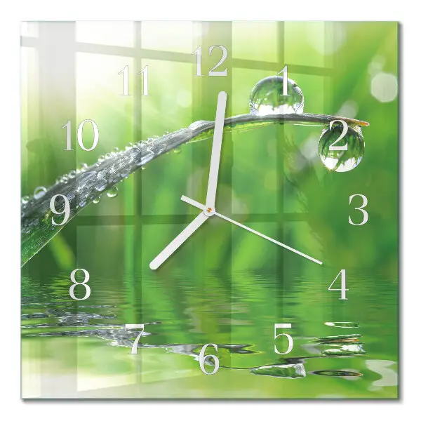 Quadratische wanduhr modern Tautropfen