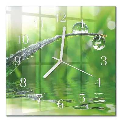 Quadratische wanduhr modern Tautropfen