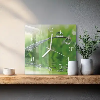 Quadratische wanduhr modern Tautropfen