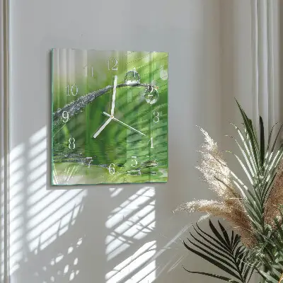Quadratische wanduhr modern Tautropfen