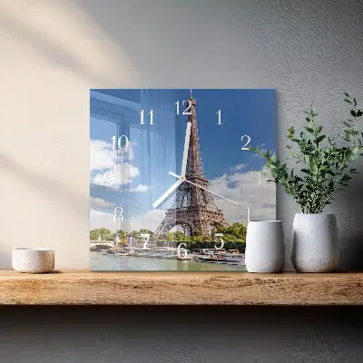 Wanduhr mit motiv quadratisch Eiffelturm